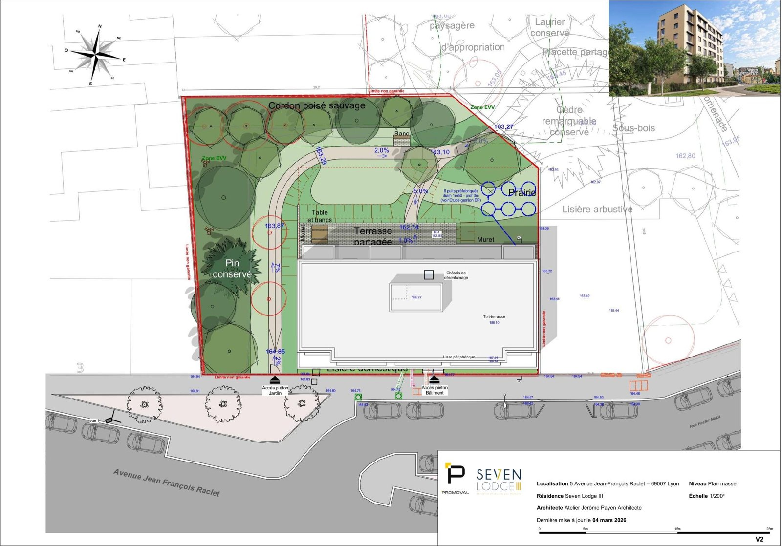 Plan de masse de la résidence Seven Lodge III à Lyon 7