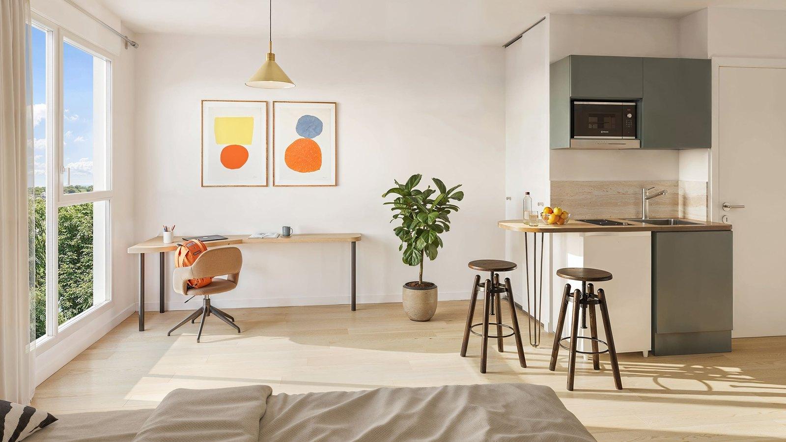 Studio meublé et équipé de la résidence Studio 142 à Angers