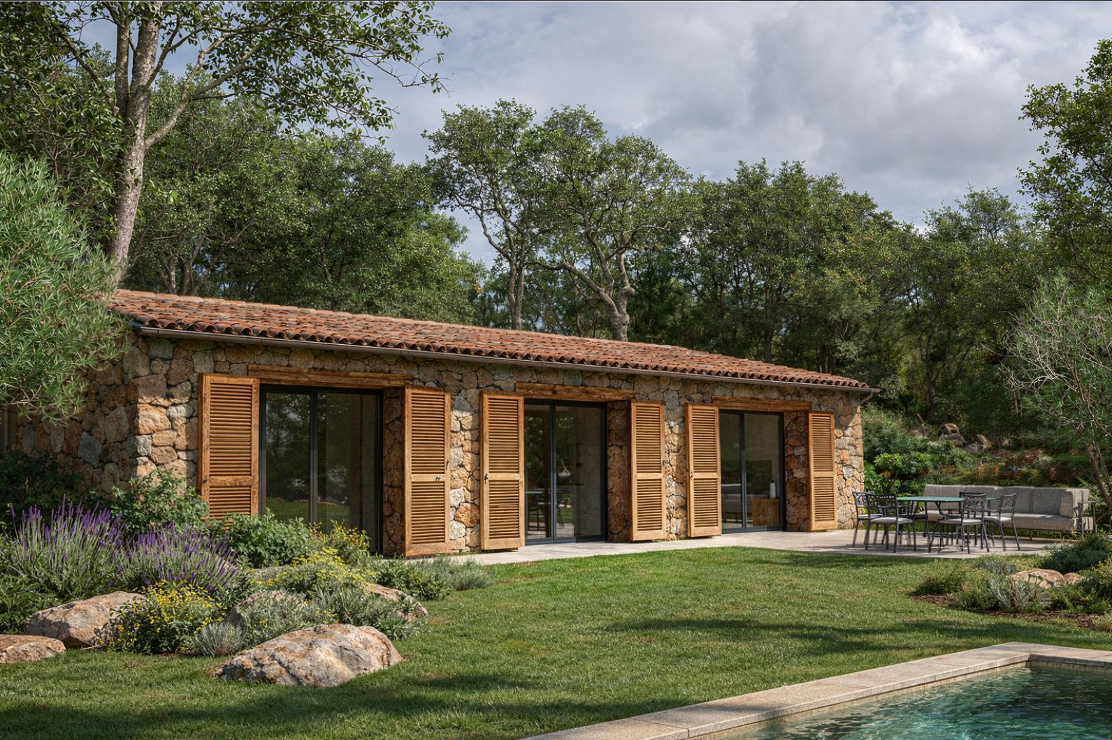 Villa en pierre avec piscine privative aux Terrasses de Pascialella