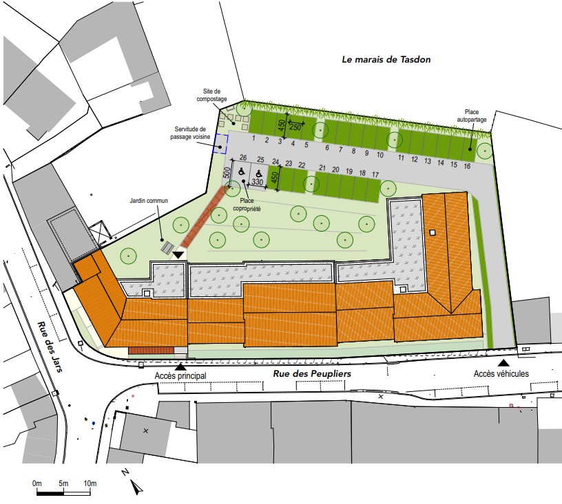 Plan de masse de la résidence My Work à La Rochelle