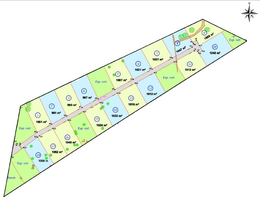 Plan de composition du lotissement de la Résidence Alinia