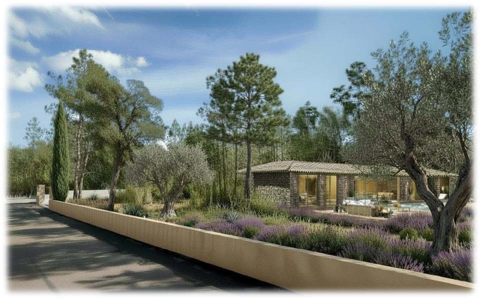 Villa en pierre au cœur d'un jardin méditerranéen à la Résidence Alinia
