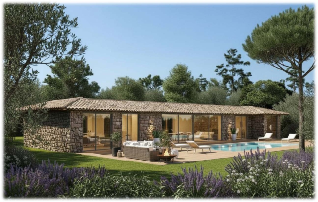 Villa de plain-pied avec piscine privative à la Résidence Alinia, Porto-Vecchio