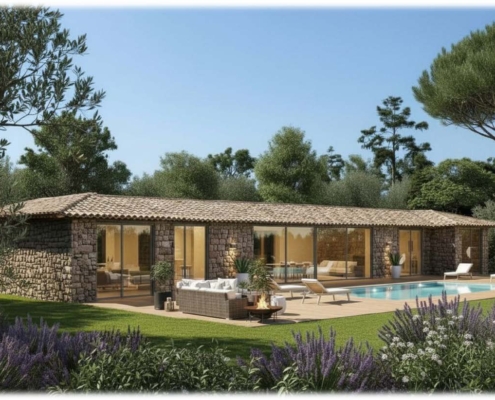 Villa de plain-pied avec piscine privative à la Résidence Alinia, Porto-Vecchio